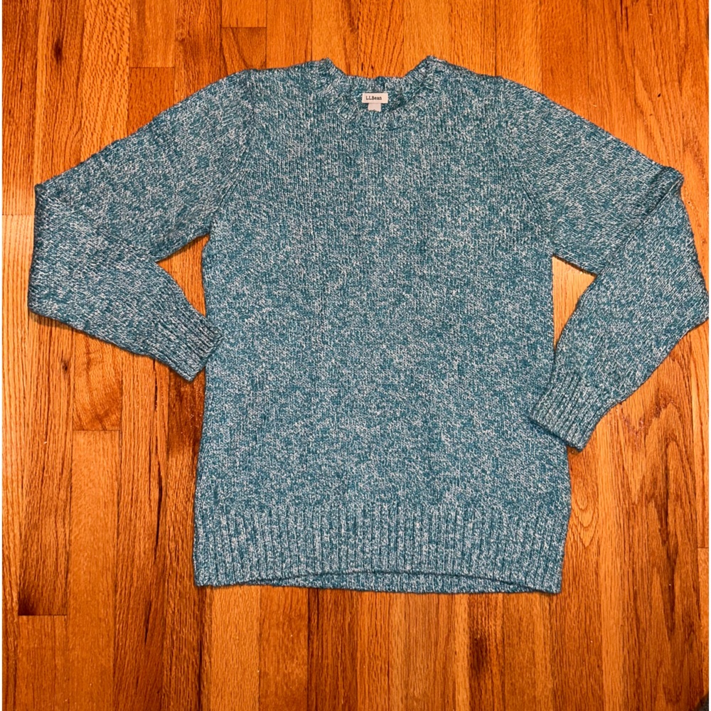 LLBEAN Women's Cotton Ragg Sweater, Crewneck TEAL